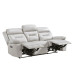Luxe Leather Reclining Power Sofa Light Grey